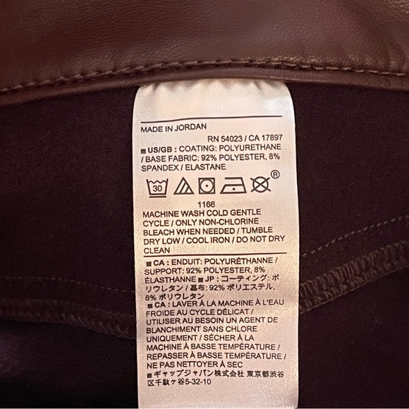 Banana Republic Faux Leather Low Rise Boot Cut Five Pocket Pant in Mocha Brown - Picture 3 of 8